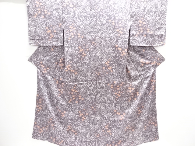 未使用品　草花模様小紋着物